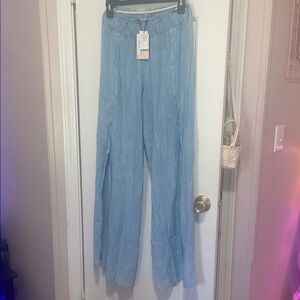Light Blue Wide-Leg Pants